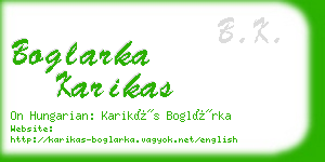 boglarka karikas business card